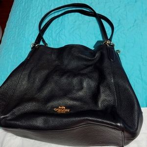 Coach Black Edie Shoulder Bag EUC